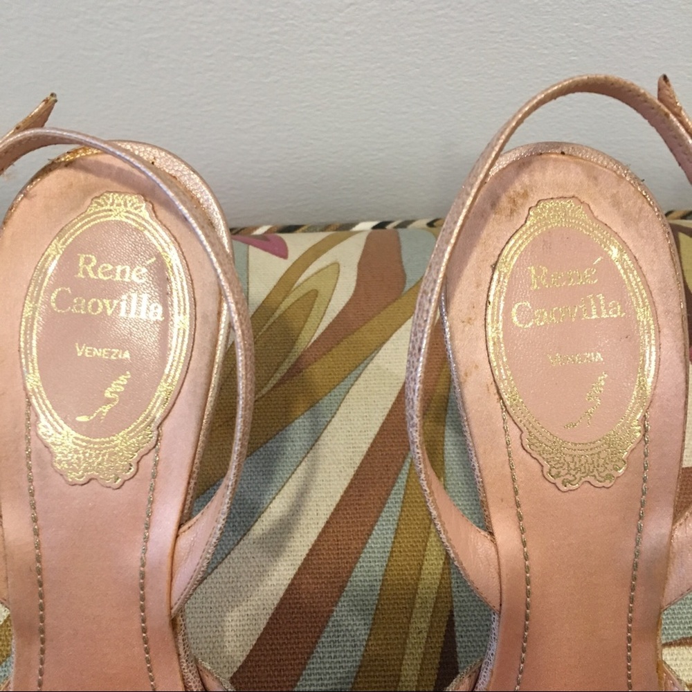 RENE CAOVILLA OPEN TOE SLING BACK SHOES SIZE 37.5 - Picture 4 of 8